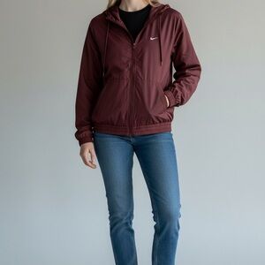 Nike Women's Burgundy Bomber Jacket Size M-NWT